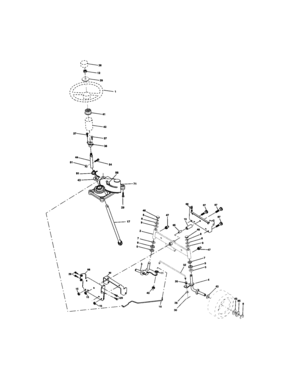 Steering Diagram and Parts List for 917273512  Craftsman Lawn Tractor