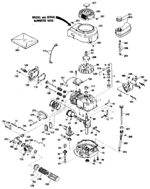 Replacement Parts Diagram and Parts List for 143434292  Craftsman Engine