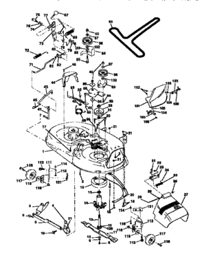 Mower Deck Diagram and Parts List for 917258543  Craftsman Lawn Tractor