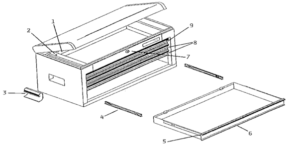 Part Location Diagram of T14153A3 Craftsman Tool chest drawer slide