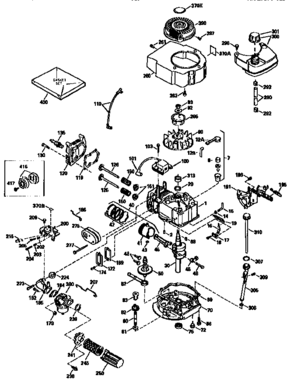 Engine (71, 43) 143.965010 Diagram and Parts List for 143965010  Craftsman Engine