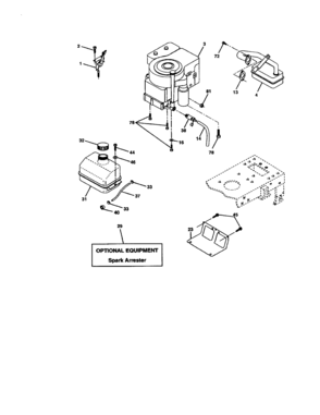 Engine Diagram and Parts List for 917272672  Craftsman Lawn Tractor