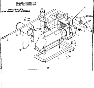 Mounting Base & Handle Diagram and Parts List for 580327410  Craftsman Engine