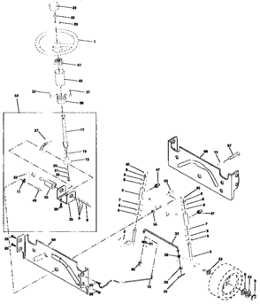 Steering Assembly Diagram and Parts List for 917258500  Craftsman Lawn Tractor