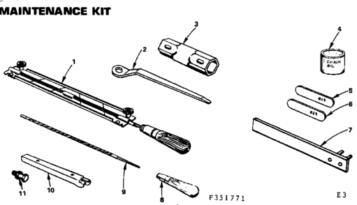 Maintenance Kit Diagram and Parts List for 917351771  Craftsman Chainsaw
