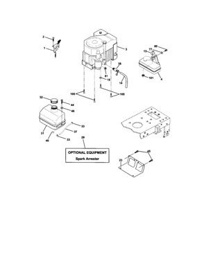 Engine Diagram and Parts List for 917272072  Craftsman Lawn Tractor