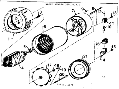 Alternator Diagram and Parts List for 580321910  Craftsman Engine