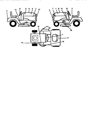 Decals Diagram and Parts List for 917256812  Craftsman Lawn Tractor