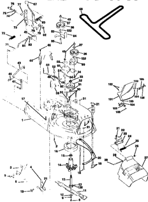 Mower Diagram and Parts List for 917258072  Craftsman Lawn Tractor