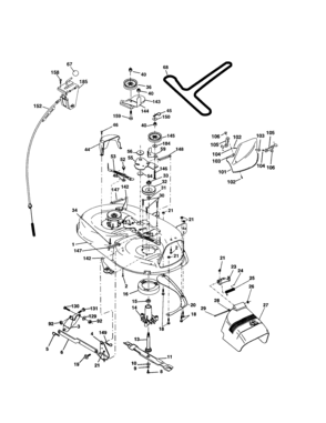 Mower Diagram and Parts List for 917277422  Craftsman Lawn Tractor