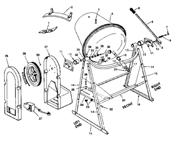 Unit Parts Diagram and Parts List for 7137570  Craftsman Cement Mixer