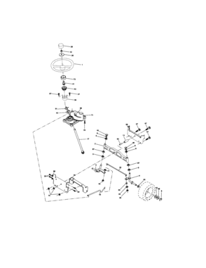 Steering Assembly Diagram and Parts List for 917273662  Craftsman Lawn Tractor