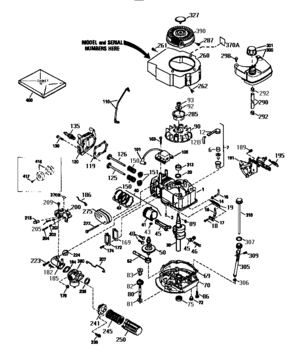 Replacement Parts Diagram and Parts List for 143954508  Craftsman Engine