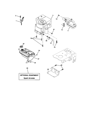 Engine Diagram and Parts List for 917273649  Craftsman Lawn Tractor