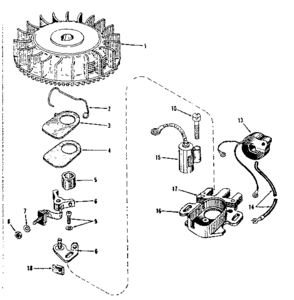 Magneto (phelon F-3220-g) Diagram and Parts List for 14312300  Craftsman Engine