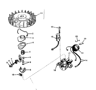 Magneto No. 610690a Diagram and Parts List for 143561222  Craftsman Engine