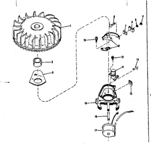 Magneto (wico Fw-2640) Diagram and Parts List for 143104040  Craftsman Engine