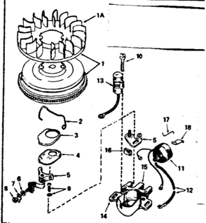 Magneto No. 610648 Diagram and Parts List for 143356162  Craftsman Engine