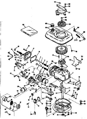 Basic Engine Diagram and Parts List for 143134052  Craftsman Engine