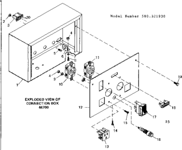 Connection Box Diagram and Parts List for 580321930  Craftsman Engine
