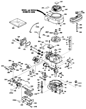 Replacement Parts Diagram and Parts List for 143424562  Craftsman Engine