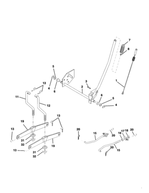 Mower Lift Diagram and Parts List for 917259070  Craftsman Lawn Tractor