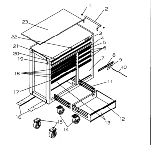 Cart Diagram and Parts List for 706593060  Craftsman Tool Stand & Cart