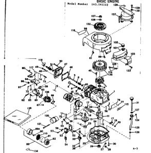 Basic Engine Diagram and Parts List for 143141112  Craftsman Engine