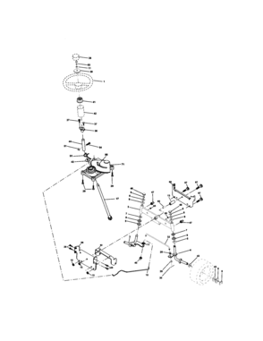 Steering Assembly Diagram and Parts List for 917272055  Craftsman Lawn Tractor