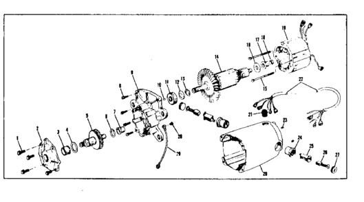 Motor And Cord Assembly Diagram and Parts List for 53691300  Craftsman Lawn Mower