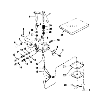 Carburetor No. 632208 Diagram and Parts List for 143754042  Craftsman Engine
