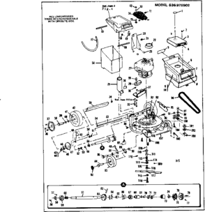 Mower Deck Diagram and Parts List for 536978902  Craftsman Lawn Mower