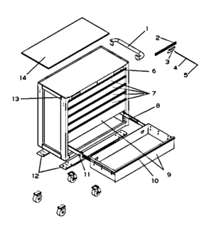 Tool Frame Mobile Diagram and Parts List for 706812870  Craftsman Tool Stand & Cart