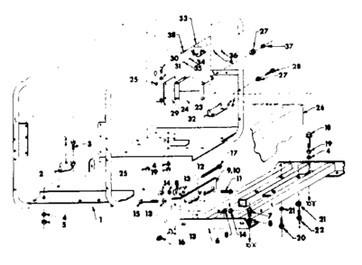 Mounting Base Diagram and Parts List for 580320841  Craftsman Engine