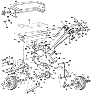 Spreader Diagram and Parts List for 48619010  Craftsman Seeder