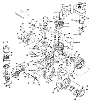 Basic Engine Diagram and Parts List for 143524081  Craftsman Engine