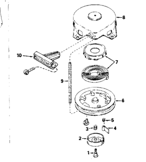 Rewind Starter No. 590537 Diagram and Parts List for 200653111  Craftsman Engine