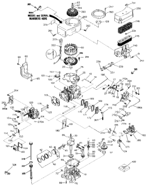 Replacement Parts Diagram and Parts List for 143436132  Craftsman Engine