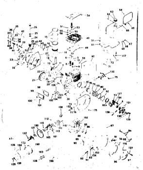 Basic Engine Diagram and Parts List for 143592062  Craftsman Engine