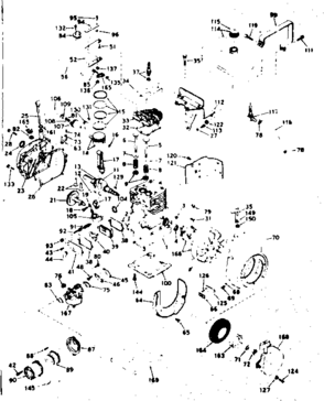 Basic Engine Diagram and Parts List for 143586132  Craftsman Engine