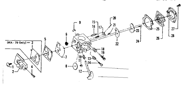 Carburetor Diagram and Parts List for 234795490  Craftsman Trimmer