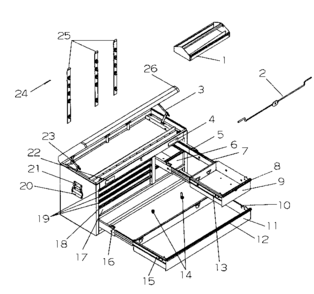 Chest Diagram and Parts List for 706597213  Craftsman Tool Stand & Cart