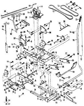 Main Frame Diagram and Parts List for 842240550  Craftsman Snow Blower