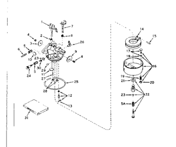 Carburetor No. 631262 Diagram and Parts List for 143176032  Craftsman Engine