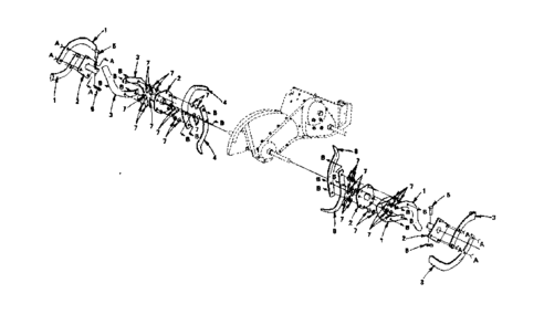 Tine Assembly Diagram and Parts List for 917299760  Craftsman Tiller