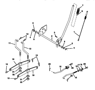 Lift Assembly Diagram and Parts List for 917270612  Craftsman Lawn Tractor