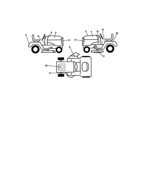 Decals Diagram and Parts List for 917271740  Craftsman Lawn Tractor