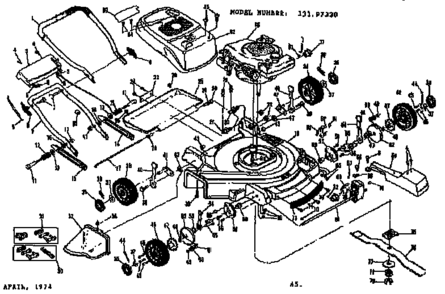 Replacement Parts Diagram and Parts List for 13197330  Craftsman Lawn Mower