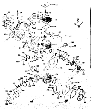 Basic Engine Diagram and Parts List for 143589042  Craftsman Engine