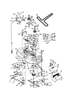 Mower Deck Diagram and Parts List for 917270762  Craftsman Lawn Tractor